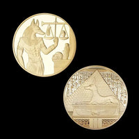 1pc Gold Plated Egypt Death Protector Anubis Coin Copy Coins Egyptian God Of Death Commemorative Coins Collection Gift - Sands Of Giza