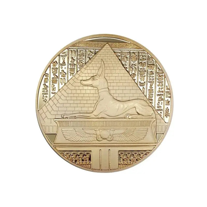 1pc Gold Plated Egypt Death Protector Anubis Coin Copy Coins Egyptian God Of Death Commemorative Coins Collection Gift - Sands Of Giza
