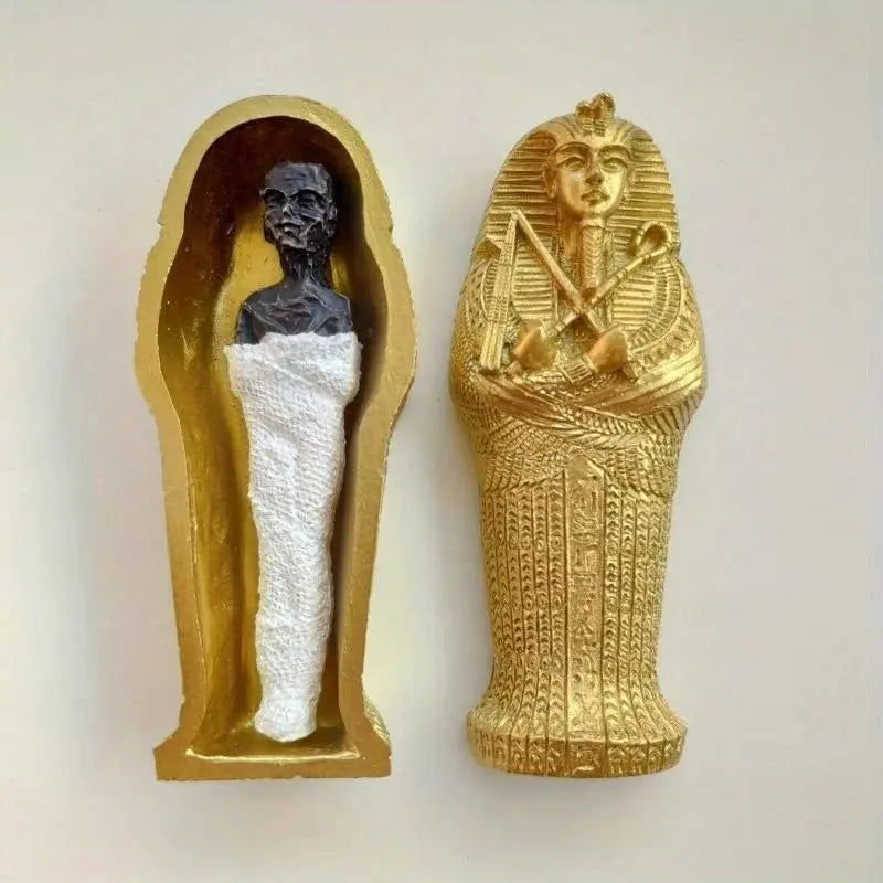Ancient Egyptian Egypt Coffin With Mummy Figurine Resin Craft Art Decor CollectibleHome Decor Miniature Craft Collectibles - Sands Of Giza