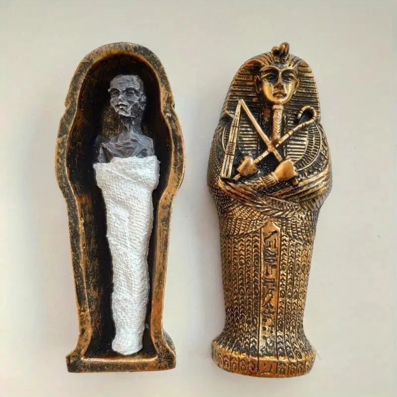Ancient Egyptian Egypt Coffin With Mummy Figurine Resin Craft Art Decor CollectibleHome Decor Miniature Craft Collectibles - Sands Of Giza