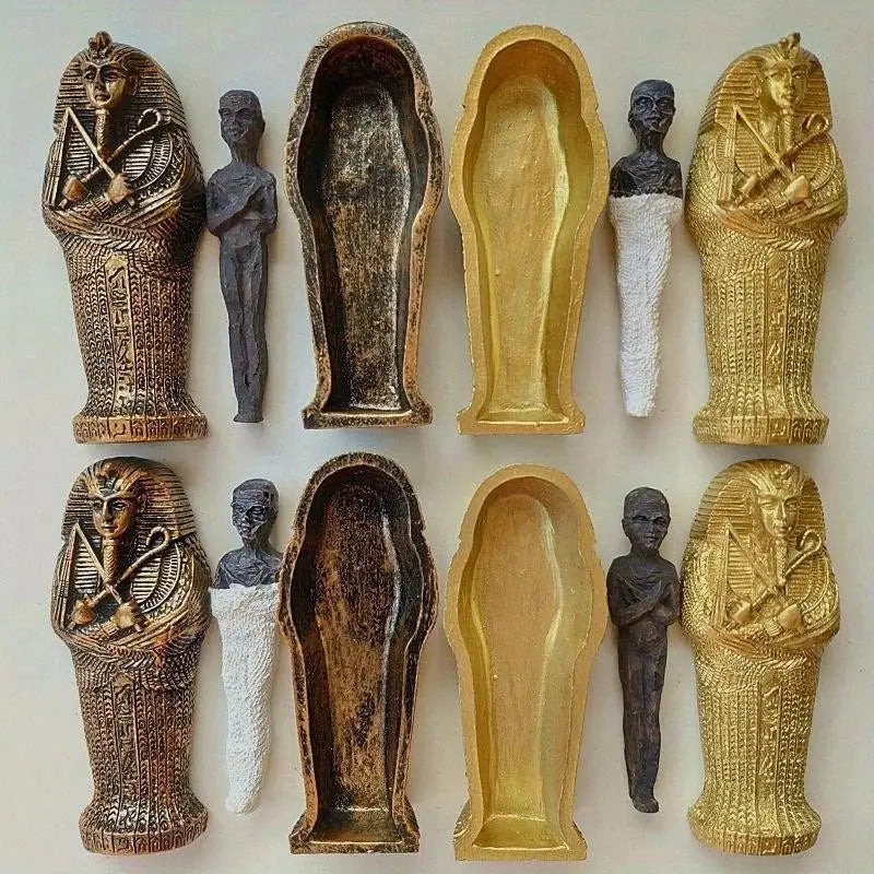 Ancient Egyptian Egypt Coffin With Mummy Figurine Resin Craft Art Decor CollectibleHome Decor Miniature Craft Collectibles - Sands Of Giza