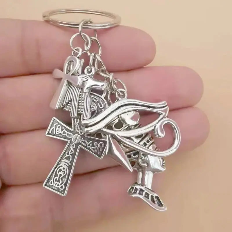 Egypt Egyptian Amulet Keychains Women Jewelry Accessories Ankh Charms Chain Wedding Souvenir Gift for Guest Kids Personalized - Sands Of Giza