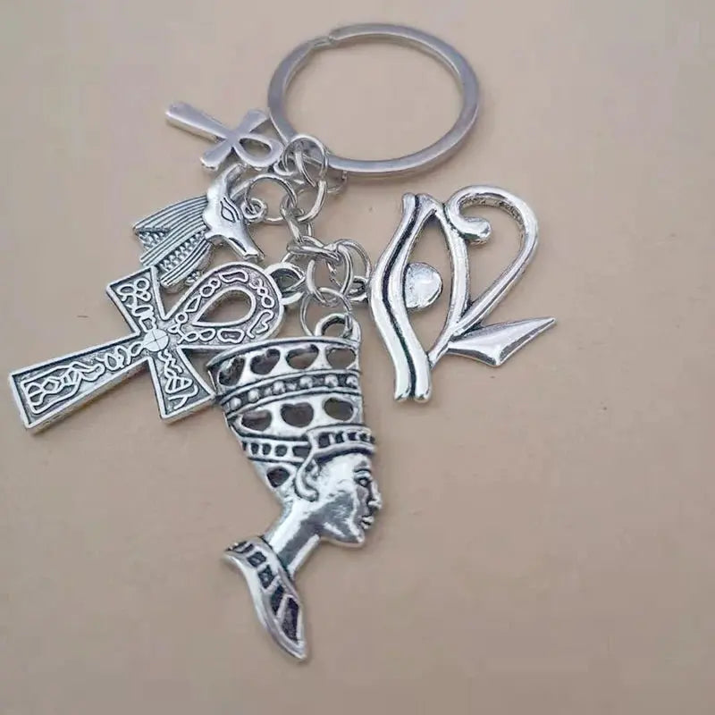 Egypt Egyptian Amulet Keychains Women Jewelry Accessories Ankh Charms Chain Wedding Souvenir Gift for Guest Kids Personalized - Sands Of Giza