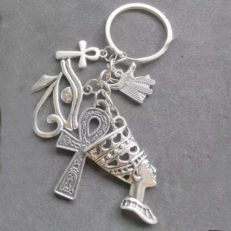 Egypt Egyptian Amulet Keychains Women Jewelry Accessories Ankh Charms Chain Wedding Souvenir Gift for Guest Kids Personalized - Sands Of Giza