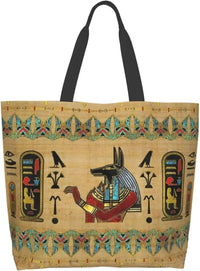 Egyptian Styles Tote Shoulder Bag Hieroglyphs Bags Storage Handle Shopping Bag Portable Egypt Bag Supermarket Bag Fashion - Sands Of Giza