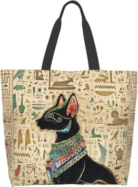 Egyptian Styles Tote Shoulder Bag Hieroglyphs Bags Storage Handle Shopping Bag Portable Egypt Bag Supermarket Bag Fashion - Sands Of Giza