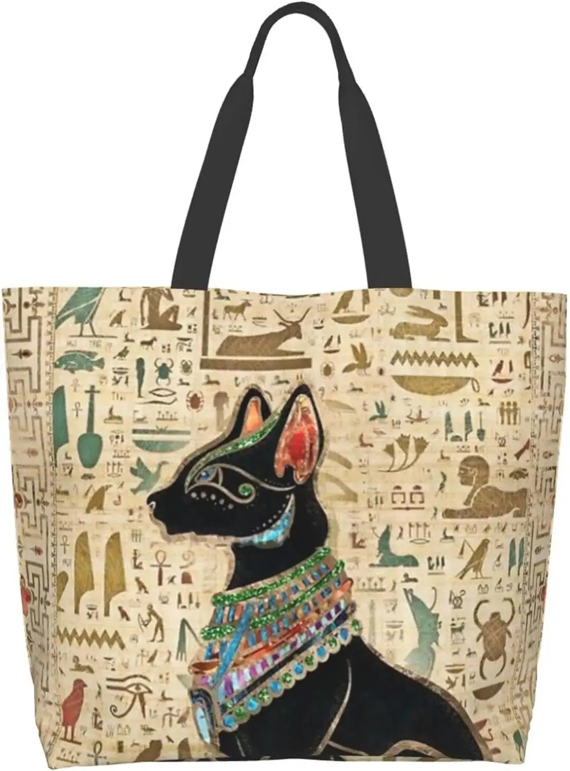 Egyptian Styles Tote Shoulder Bag Hieroglyphs Bags Storage Handle Shopping Bag Portable Egypt Bag Supermarket Bag Fashion - Sands Of Giza