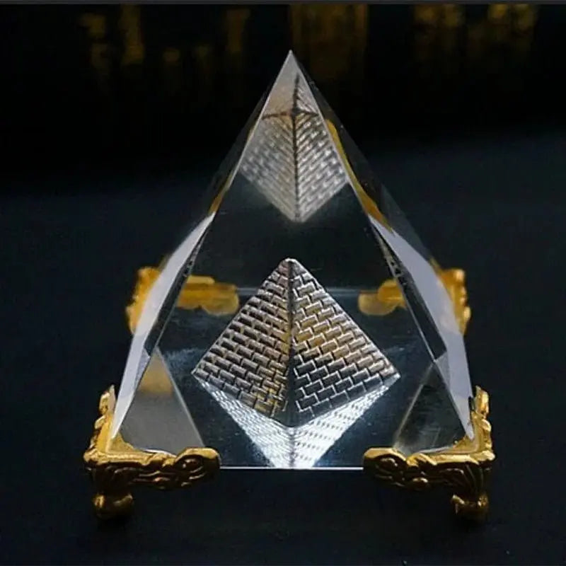 Energy Healing Small Feng Shui Egypt Egyptian Crystal Clear Pyramid Reiki Healing Prism Amulet Ornaments Desk Decor Gift - Sands Of Giza