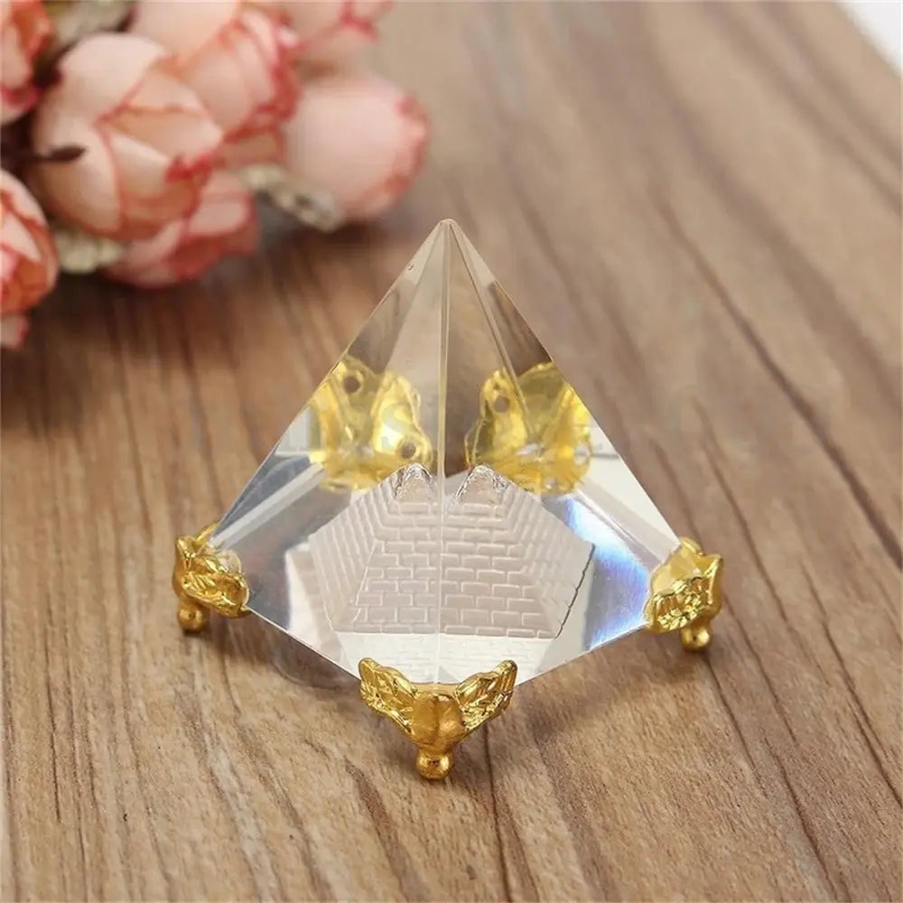 Energy Healing Small Feng Shui Egypt Egyptian Crystal Clear Pyramid Reiki Healing Prism Amulet Ornaments Desk Decor Gift - Sands Of Giza