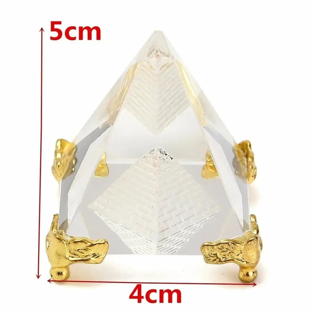 Energy Healing Small Feng Shui Egypt Egyptian Crystal Clear Pyramid Reiki Healing Prism Amulet Ornaments Desk Decor Gift - Sands Of Giza