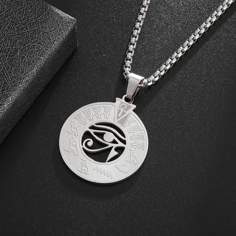 Eye of Horus Necklace Evil Eye Pendant Ancient Egypt Protection Necklace Jewelry Gift Men and Women Spiritual Amulets - Sands Of Giza
