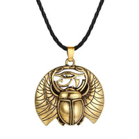 Kinitial Vintage Eye of Horus Egypt Protection Pendant Abalone Shell Bug Wildlife Necklace Scarab Woodland Animal Charm Jewelry - Sands Of Giza