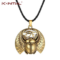Kinitial Vintage Eye of Horus Egypt Protection Pendant Abalone Shell Bug Wildlife Necklace Scarab Woodland Animal Charm Jewelry - Sands Of Giza