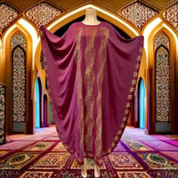 Muslim Woman Abaya femme Batwing Sleeve Diamonds Prayer Dress Moroccan Kaftan Dubai Saudi Robe Egypt Eid Islamic Clothing - Sands Of Giza