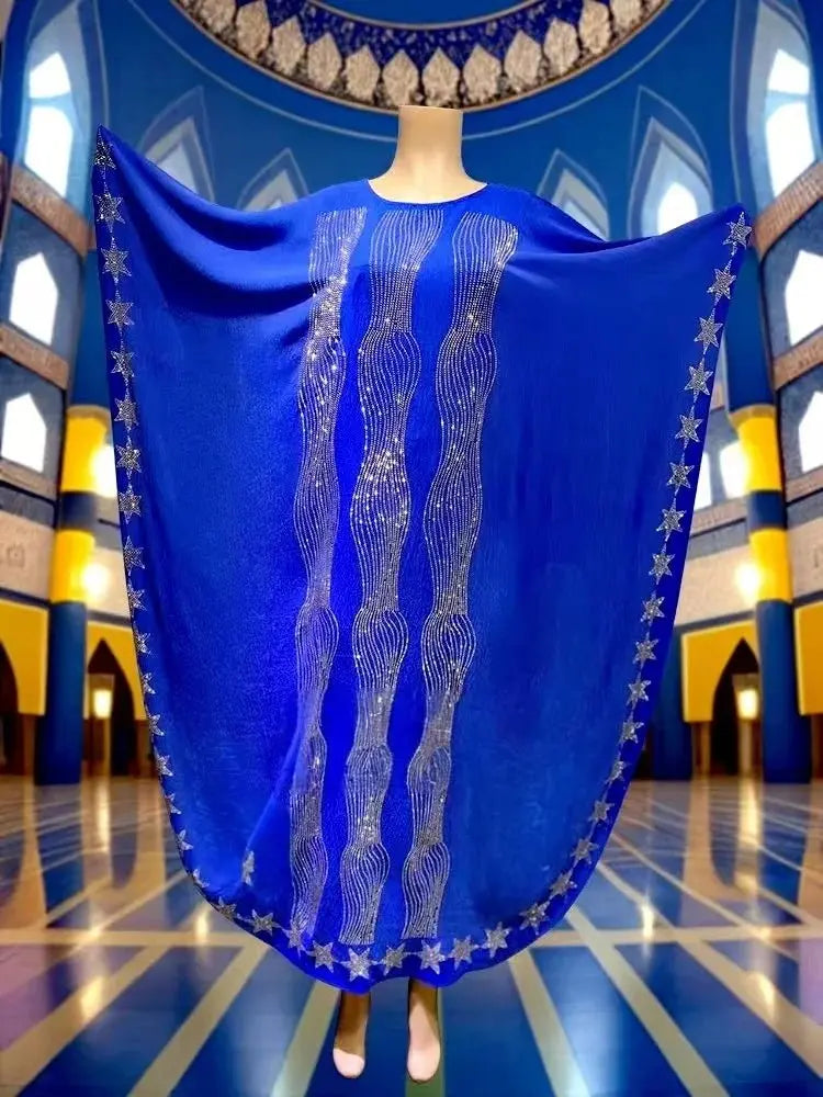 Muslim Woman Abaya femme Batwing Sleeve Diamonds Prayer Dress Moroccan Kaftan Dubai Saudi Robe Egypt Eid Islamic Clothing - Sands Of Giza