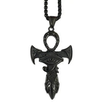 Stainless Steel Ancient Egypt Eye of Horus Pendant Necklace Vintage Egyptian Pharaoh Amulet Rune Men's Necklace Jewelry Gift - Sands Of Giza