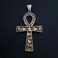 Stainless Steel Ancient Egypt Eye of Horus Pendant Necklace Vintage Egyptian Pharaoh Amulet Rune Men's Necklace Jewelry Gift - Sands Of Giza