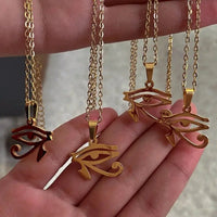 Stainless Steel Ancient Egypt Symbol Necklace Vintage Egyptian Pharaoh Eye of Horus Pendant Necklaces For Women Fashion Jewelry - Sands Of Giza