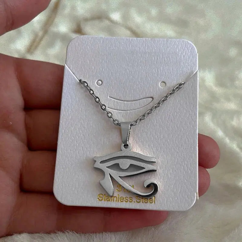 Stainless Steel Ancient Egypt Symbol Necklace Vintage Egyptian Pharaoh Eye of Horus Pendant Necklaces For Women Fashion Jewelry - Sands Of Giza