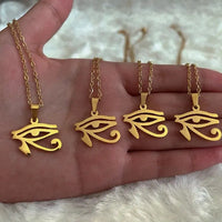 Stainless Steel Ancient Egypt Symbol Necklace Vintage Egyptian Pharaoh Eye of Horus Pendant Necklaces For Women Fashion Jewelry - Sands Of Giza