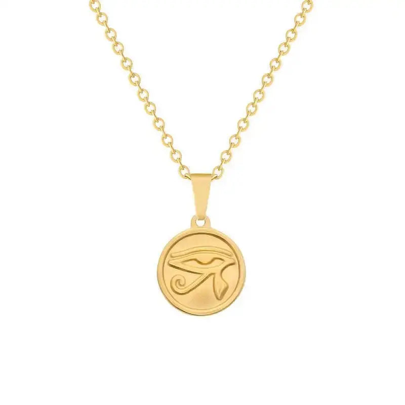 Stainless Steel Ancient Egypt Symbol Necklace Vintage Egyptian Pharaoh Eye of Horus Pendant Necklaces For Women Fashion Jewelry - Sands Of Giza