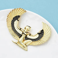 Wulli&baby Large Egypt Fairy Brooches For Women Enamel Flying Eagle Lady Figure Casual Party Brooch Pin Gifts - Sands Of Giza